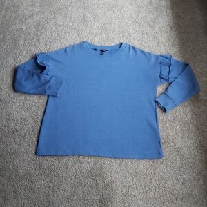Buffalo David Bitton Long Sleeve Heather Blue Top